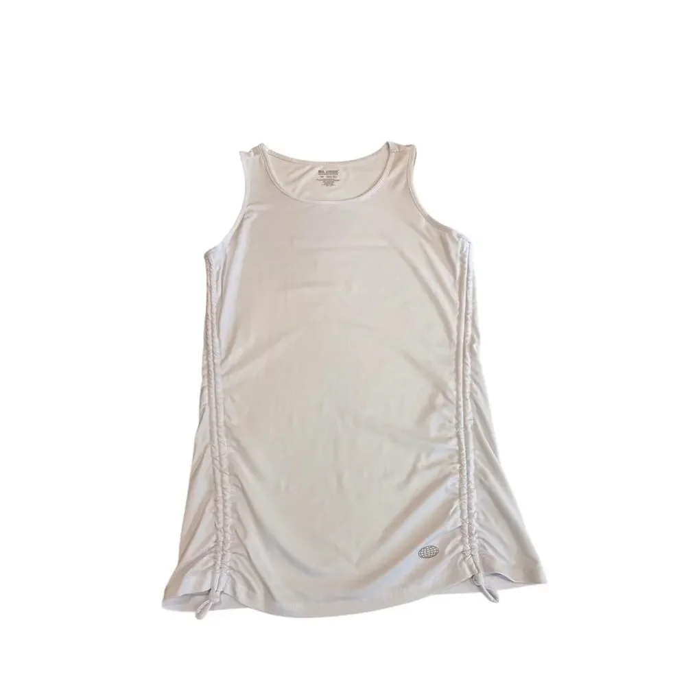 Reel Legends White Sleeveless Adjustable Ruched Side Tank Top Performance Fabric - Picture 13 of 16